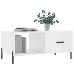 vidaXL Table basse Blanc brillant 90x50x40 cm Bois d'ingénierie