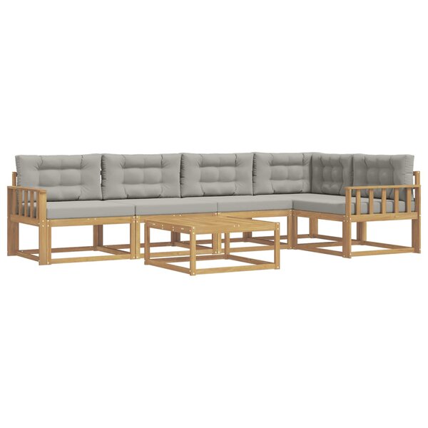 vidaXL Ensemble de canapés d'extérieur 6 Pièces Blanc et gris clair
