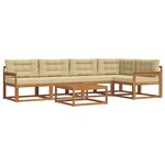 vidaXL Ensemble de canapés d'extérieur 6 Pièces Naturel et Beige