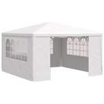 vidaXL Tente de réception avec parois latérales 4x4 m Blanc 90 g/m²