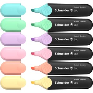 Surligneur Job Pastel assorti Pochette 6 SCHNEIDER