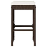 vidaXL Tabourets de bar jardin coussins lot de 6 marron résine tressée