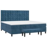 vidaXL Sommier à lattes de lit et matelas Bleu foncé 200x200cm Velours