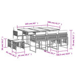 vidaXL Ensemble à manger de jardin et coussins 11 Pièces beige poly rotin