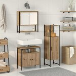 vidaXL Ensemble de mobilier de salle de bain avec porte 3 Pièces Marron