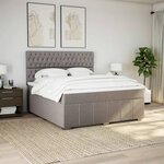 vidaXL Sommier à lattes de lit avec matelas Taupe 180x200 cm Tissu