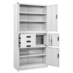 vidaXL Armoire de bureau Blanc 90x40x180 cm Acier
