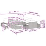 vidaXL Ensemble de canapé de jardin 13 Pièces Gris Poly rotin