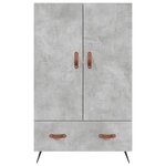 vidaXL Buffet haut gris béton 69 5x31x115 cm bois d'ingénierie