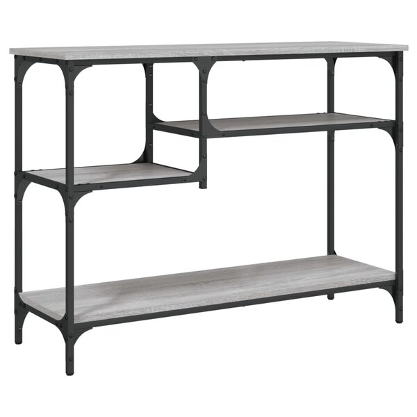 vidaXL Table console avec étagères sonoma gris 100x35x75 cm
