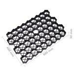 vidaXL Grilles d'herbe 16 Pièces noir 60x40x3 cm plastique