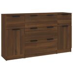 vidaXL Ensemble de buffets 3 Pièces Chêne marron Bois d'ingénierie