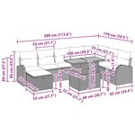 vidaXL Ensemble de canapé de jardin 9 Pièces Noir polyrotin