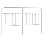 vidaXL Tête de lit métal blanc 160 cm