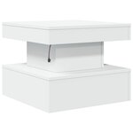 vidaXL Table basse avec lumières LED blanc 50x50x40 cm