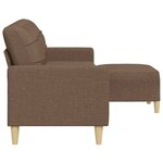 vidaXL Canapé à 3 places avec repose-pieds Marron 210 cm Tissu