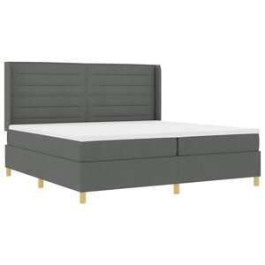 vidaXL Lit à ressorts avec matelas avec LED Gris 200 x 200 cm tissu