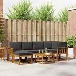 vidaXL Ensemble de canapés d'extérieur 7 Pièces Naturel et Anthracite