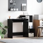 vidaXL Bureau d'Ordinateur en Chêne Noir Chêne Noir Bois d'ingénierie  MDF