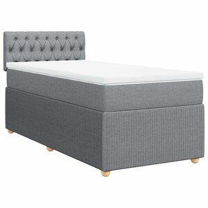 vidaXL Sommier à lattes de lit avec matelas gris clair 80x200 cm tissu
