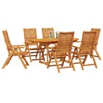 vidaXL Ensemble de salle à manger pour jardin 7 Pièces Marron
