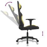 vidaXL Chaise de jeu Noir et vert clair Tissu