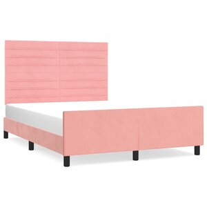 vidaXL Cadre de lit avec tête de lit Rose 140x200 cm Velours