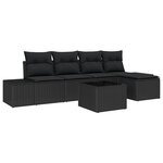 vidaXL Ensemble de Canapé de Jardin 6 Pièces avec Coussins Beige Poly Rattan