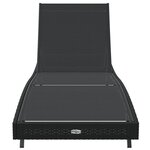 vidaXL Chaise longue noire en poly rattan et Textilène