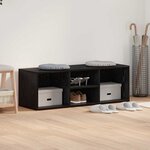 vidaXL Banc de rangement pour chaussures Chêne noir 102 x 35 x 35 cm