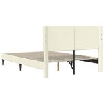 vidaXL Cadre de lit Crème 120 x 200 cm Tissu en velours côtelé