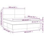 vidaXL Sommier à lattes de lit et matelas et LED Crème 160x200cm Tissu