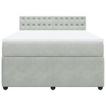 vidaXL Sommier à lattes de lit et matelas Gris clair 140x190cm Velours