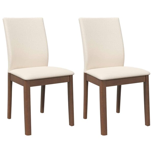vidaXL Chaises à manger coussins 2 Pièces marron bois massif caoutchouc
