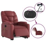 vidaXL Fauteuil inclinable de massage électrique rouge bordeaux