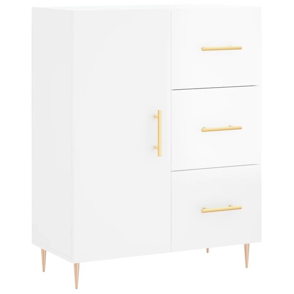 vidaXL Buffet Blanc brillant 69 5x34x90 cm Bois d'ingénierie