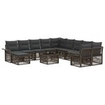 vidaXL Ensemble de canapé de jardin 12 Pièces Gris et Gris foncé