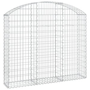 vidaXL Panier de gabions arqué 150x30x120/140 cm Fer galvanisé