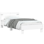 vidaXL Cadre de lit sans matelas avec tête de lit blanc 100x200 cm