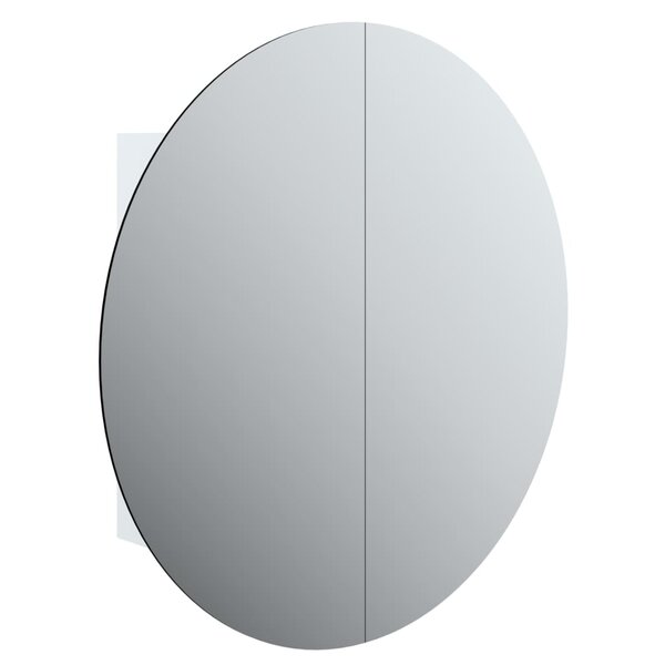 vidaXL Armoire de salle de bain miroir rond et LED Blanc 54x54x17 5 cm