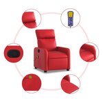 vidaXL Fauteuil de massage inclinable rouge similicuir