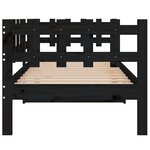 vidaXL Lit de jour sans matelas noir 90x200 cm bois de pin massif