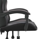 vidaXL Chaise de jeu pivotante Noir et gris Similicuir