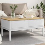 vidaXL Table basse FLORO blanc 99x55 5x45 cm bois massif de pin