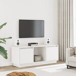 vidaXL Meuble TV Blanc 110 5x35x44 cm Bois de pin massif
