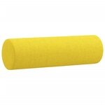 vidaXL Canapé 3 places avec oreillers jaune clair 180 cm tissu