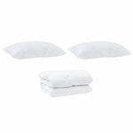 vidaXL Duvet d'hiver avec oreiller 3 Pièces Blanc Microfibre