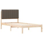 vidaXL Cadre de lit avec tête de lit rembourrée Naturel et Taupe