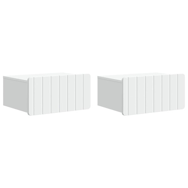 vidaXL Cabinet de chevet mural 2 Pièces Blanc 49 x 34 5 x 24 cm