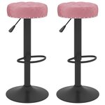 vidaXL Tabourets de bar lot de 2 rose velours